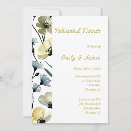 Sage Green & Soft Yellow Botanical Wedding Inbjudningar