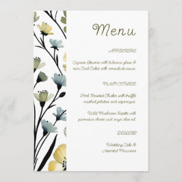 Sage Green & Soft Yellow Botanical Wedding Meny
