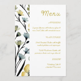 Sage Green & Soft Yellow Botanical Wedding Meny