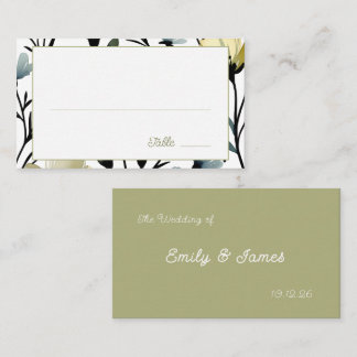 Sage Green & Soft Yellow Botanical Wedding Placeringskort