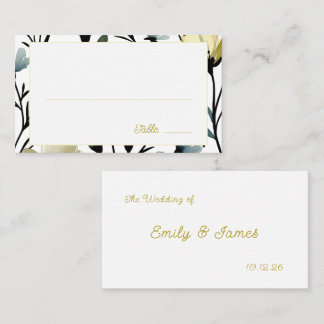 Sage Green & Soft Yellow Botanical Wedding Placeringskort