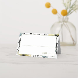 Sage Green & Soft Yellow Botanical Wedding Placeringskort