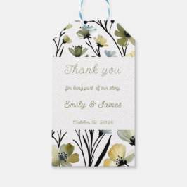 Sage Green & Soft Yellow Botanical Wedding Presentetikett