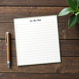 Sage Green To Do List Minimalist Teacher Anteckningsblock