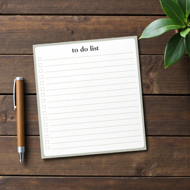 Sage Green To Do List Minimalist Teacher Anteckningsblock (Sage Green To Do List Minimalist Teacher Notepad)