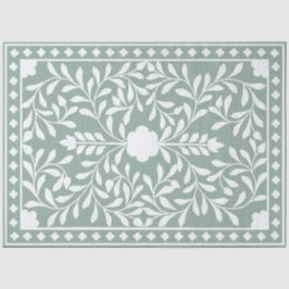 Sage Green Traditional Bone Inlay Decoupage Paper