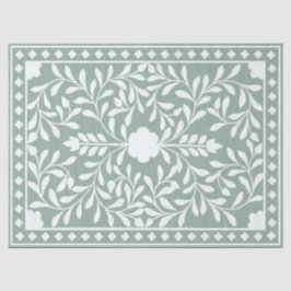 Sage Green Traditional Bone Inlay Decoupage Paper