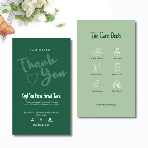 Sage Green Tumbler Vårdkort Logotyp Sociala Medier Visitkort