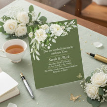 Sage Green Vintage Floral Romantic Garden Wedding