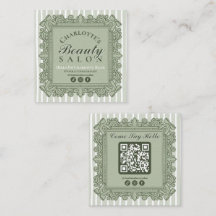 Sage Green Vintage Ornamentalt Ram Salong Sociala