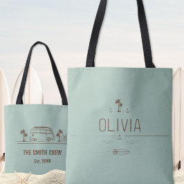 Sage Green Vintage Van Surfer Crew All-Over-Print Tygkasse