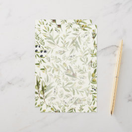Sage Green Watercolor French Country Chic Olives Brevpapper