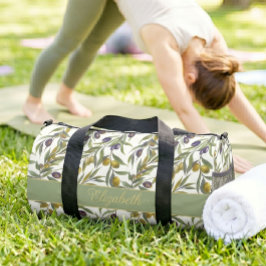 Sage Green Watercolor French Country Olive Pattern