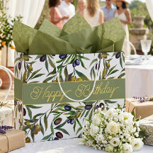 Sage Green Watercolor French Country Olive Pattern