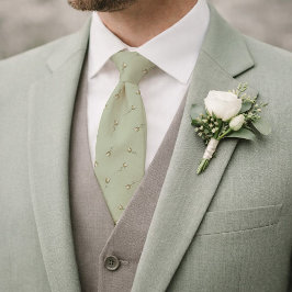 Sage Green Watercolor Rose Bud Tie Slips