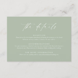 Sage Green Wedding Enclosure Card Tilläggskort