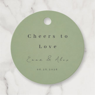 Sage Green Wedding Favor Tag Gåvor Etiketter