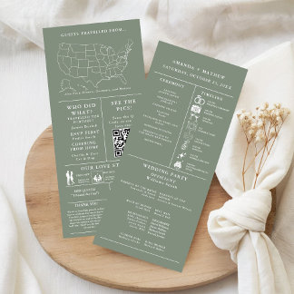 sage  Green Wedding Infographic Program