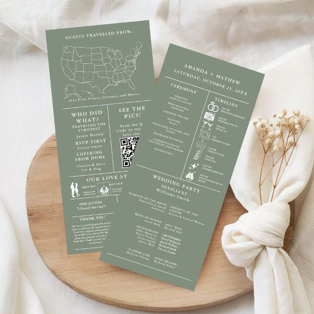 sage  Green Wedding Infographic Program (Skapare uppladdad)