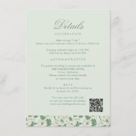 Sage Green Wedding Information Card Tilläggskort