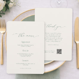 Sage Green Wedding Menu Card – Double Sided Inbjudningar