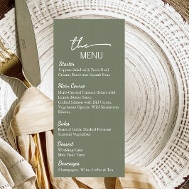 Sage Green Wedding Menu Card Editable Template Inbjudningar