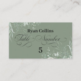 Sage Green Wedding Place Cards | Elegant Greenery  Placeringskort