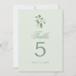 Sage Green Wedding Table Numbers Cards Inbjudningar