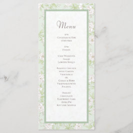 Sage Green White Rose Wedding Menus Meny