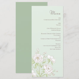 Sage Green White Rose Wedding Menus Meny