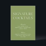Sage Green & White Signature Cocktail Menu Inbjudningar<br><div class="desc">Part of the “Iris” Wedding Invitation Collection — explore the full suite on this page to find matching items like invitations,  menus,  signage,  and more. Fully editable and ready to personalize. • Mockups for this design were created using Midjourney AI.</div>