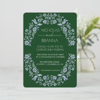 Sage Green Wildflower Bohemian Wedding Invitation Inbjudningar