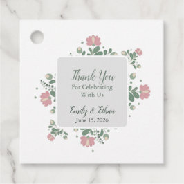 Sage Green Wildflower Wedding Favor Gåvor Etiketter