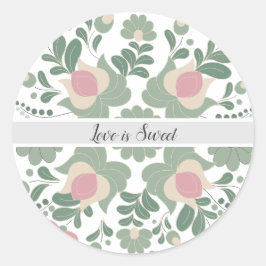 Sage Green Wildflower Wedding Favor Sticker Runt Klistermärke