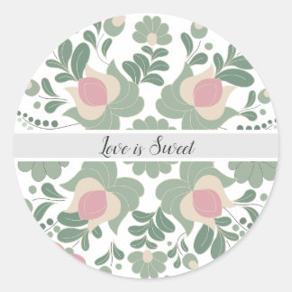 Sage Green Wildflower Wedding Favor Sticker Runt Klistermärke