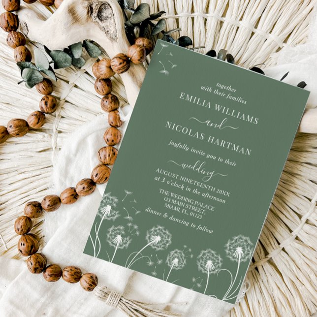 Sage Green Wildflower Wedding  Inbjudningar (Skapare uppladdad)
