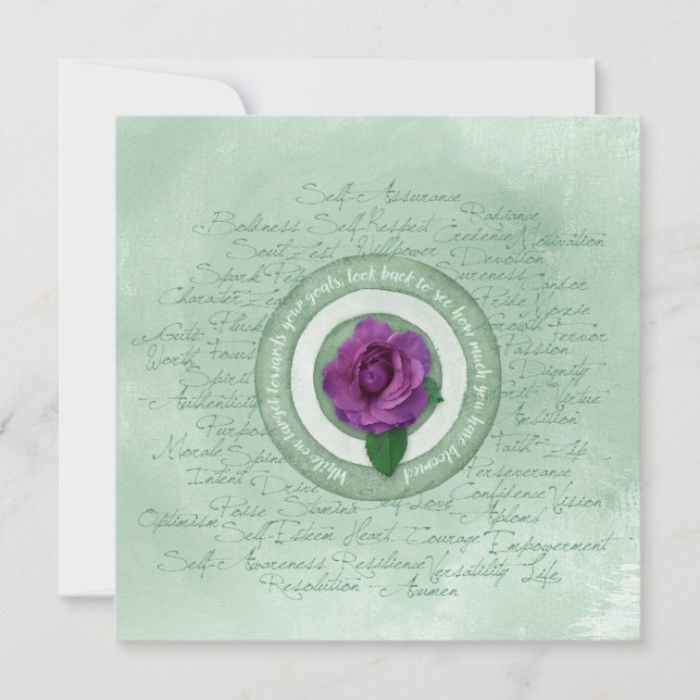 Sage Green with Purple Rose Empowerment Quote  (Framsida)
