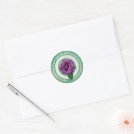 Sage Green with Purple Rose Inspirational Quote Runt Klistermärke