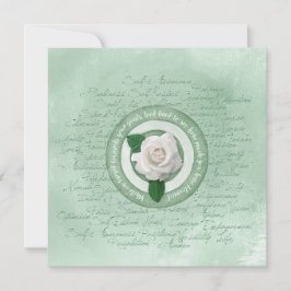 Sage Green with White Rose Empowerment Quote