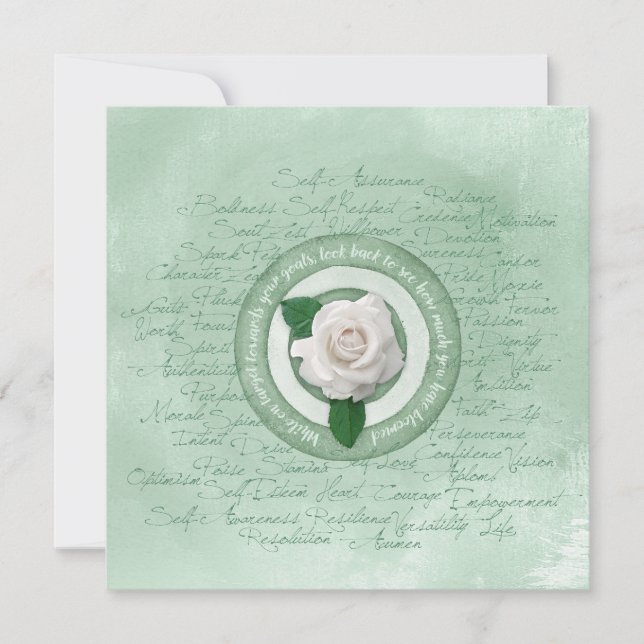  Sage Green with White Rose Empowerment Quote (Framsida)