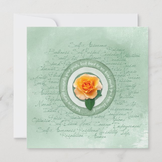 Sage Green with Yellow Rose Empowerment Quote (Framsida)