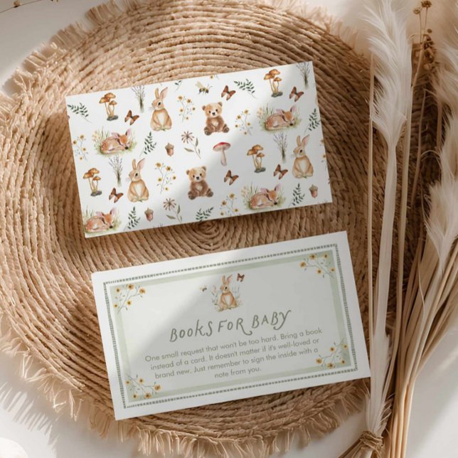 Sage Green Woodland Animals Books for Baby Card Tilläggskort (Sage Green Woodland Books for Baby Card)