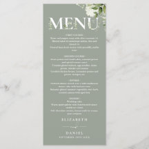 Sage Greenery Blommig Typografi Monogram Bröllop