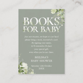 Sage Greenery Bokar for Baby Shower Tilläggskort