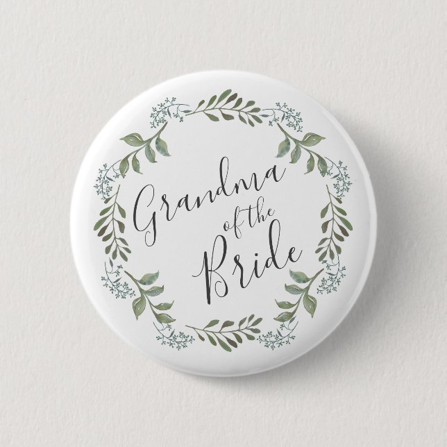 Sage Greenery Botanisk Krans Mormor till Bruden Knapp (Framsida)