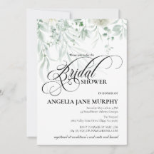 Sage Greenery Bridal Shower Invitation