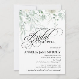 Sage Greenery Bridal Shower Invitation Inbjudningar