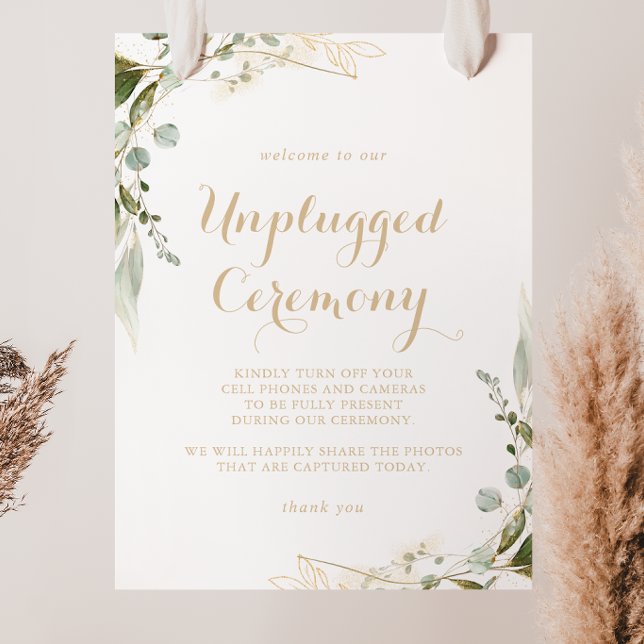 Sage Greenery Eucalyptus Guld Avstängd Ceremoni  Poster (Skapare uppladdad)
