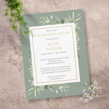 Sage Greenery Livs firande Inbjudan