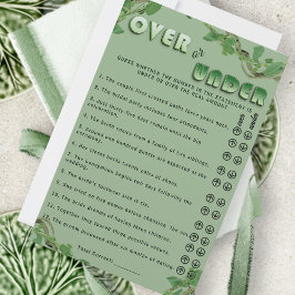 Sage Greenery Over or Under Bridal Shower Fun Game